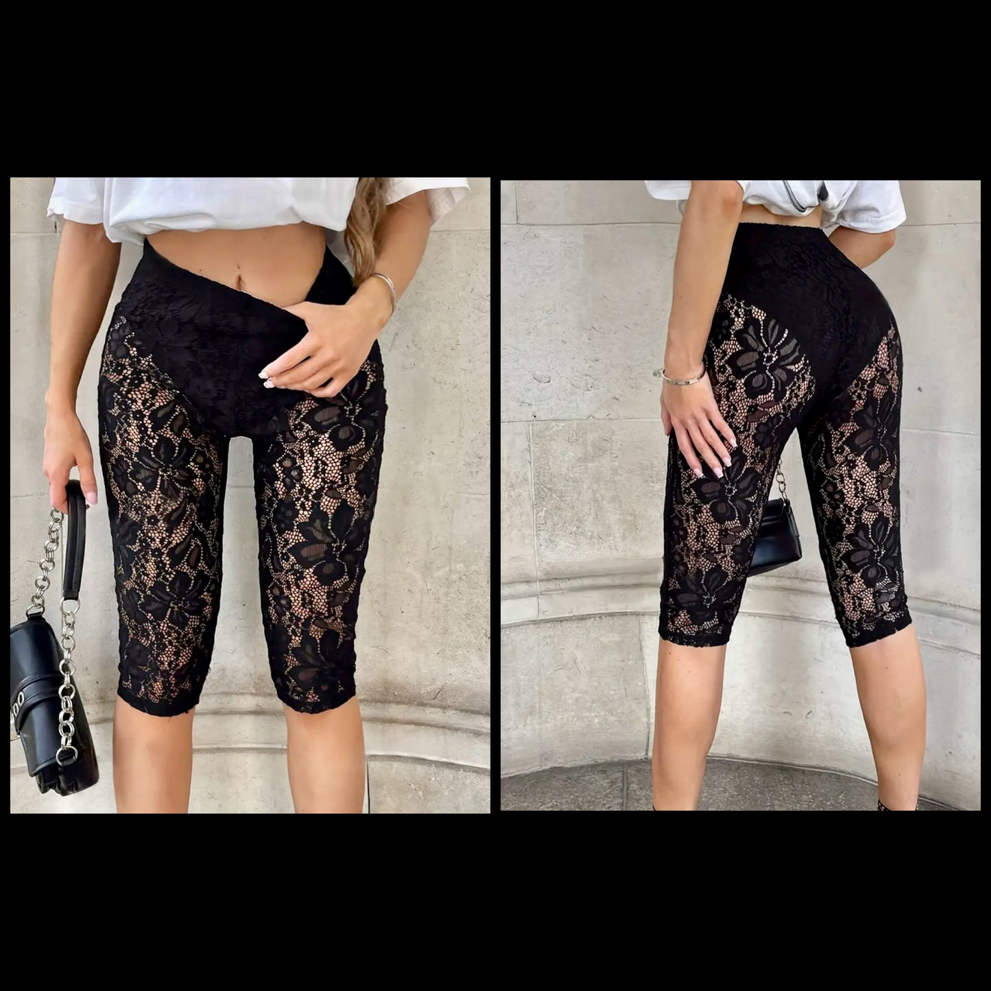 “Sexy Heaux” lace capris (black/stitched in panties)