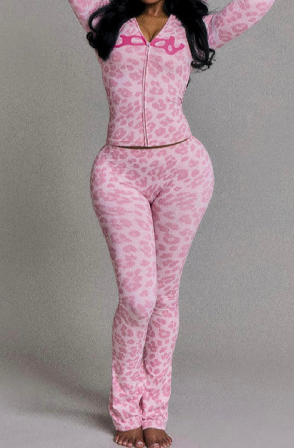 “Pink Print” leopard 2 piece BODY set