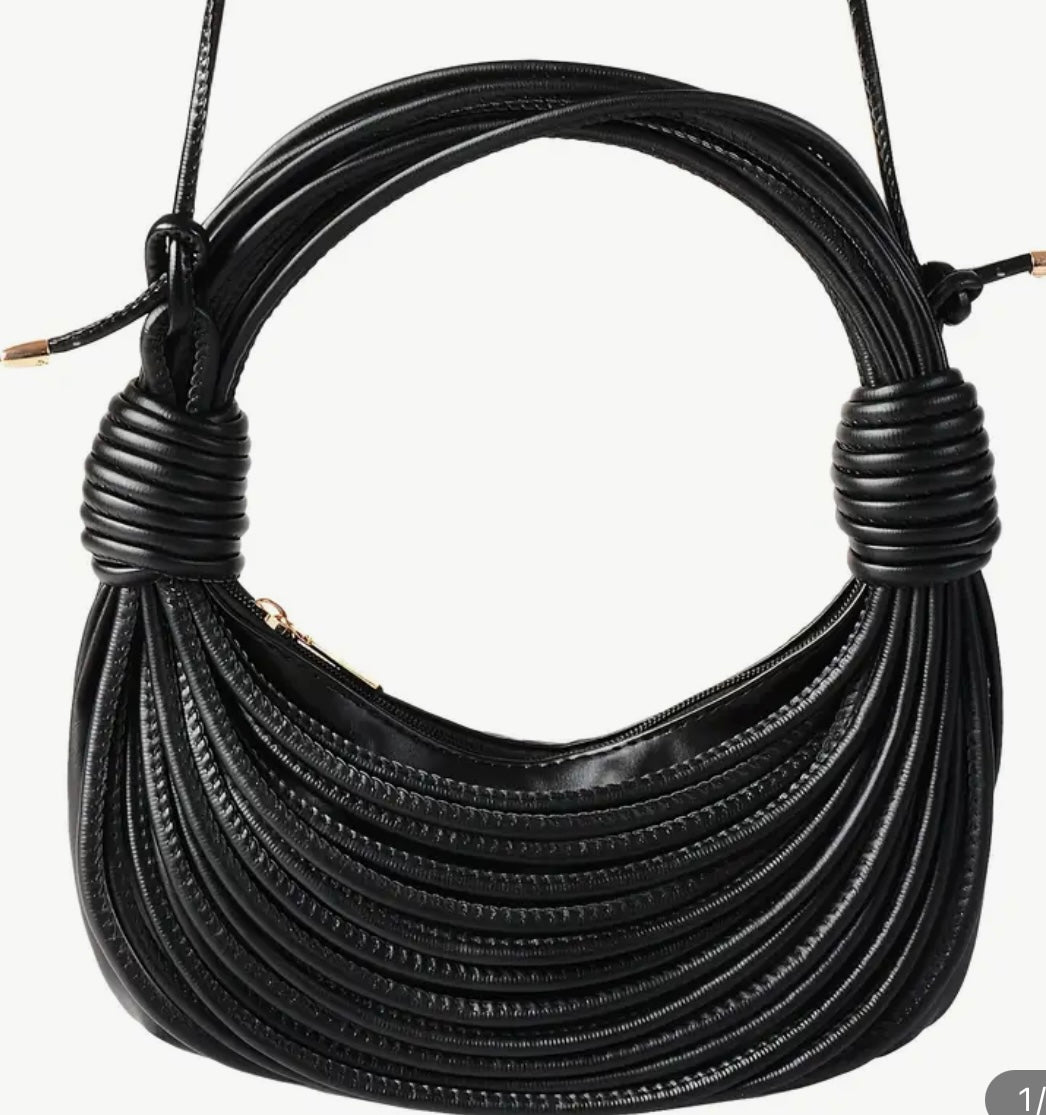 “Knotted Ropes” black handbag