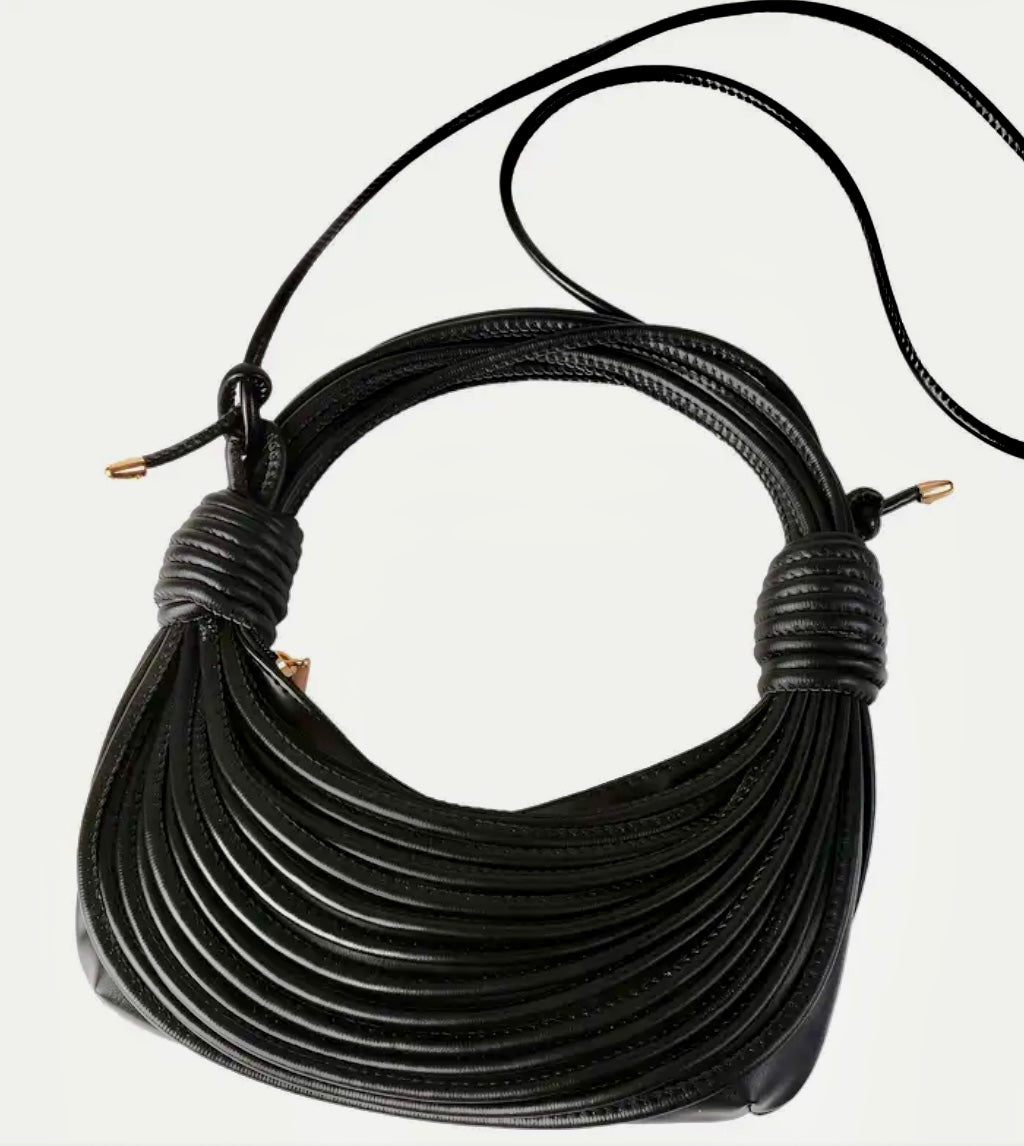 “Knotted Ropes” black handbag