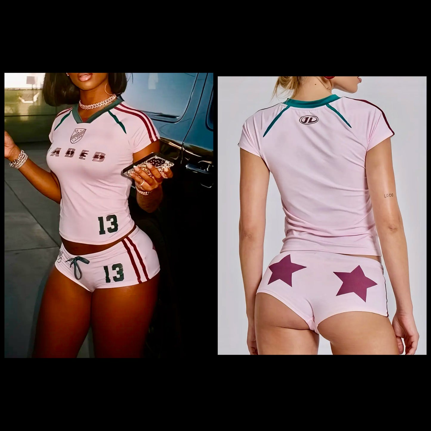 “Star Spangled Heaux” short set (pink)