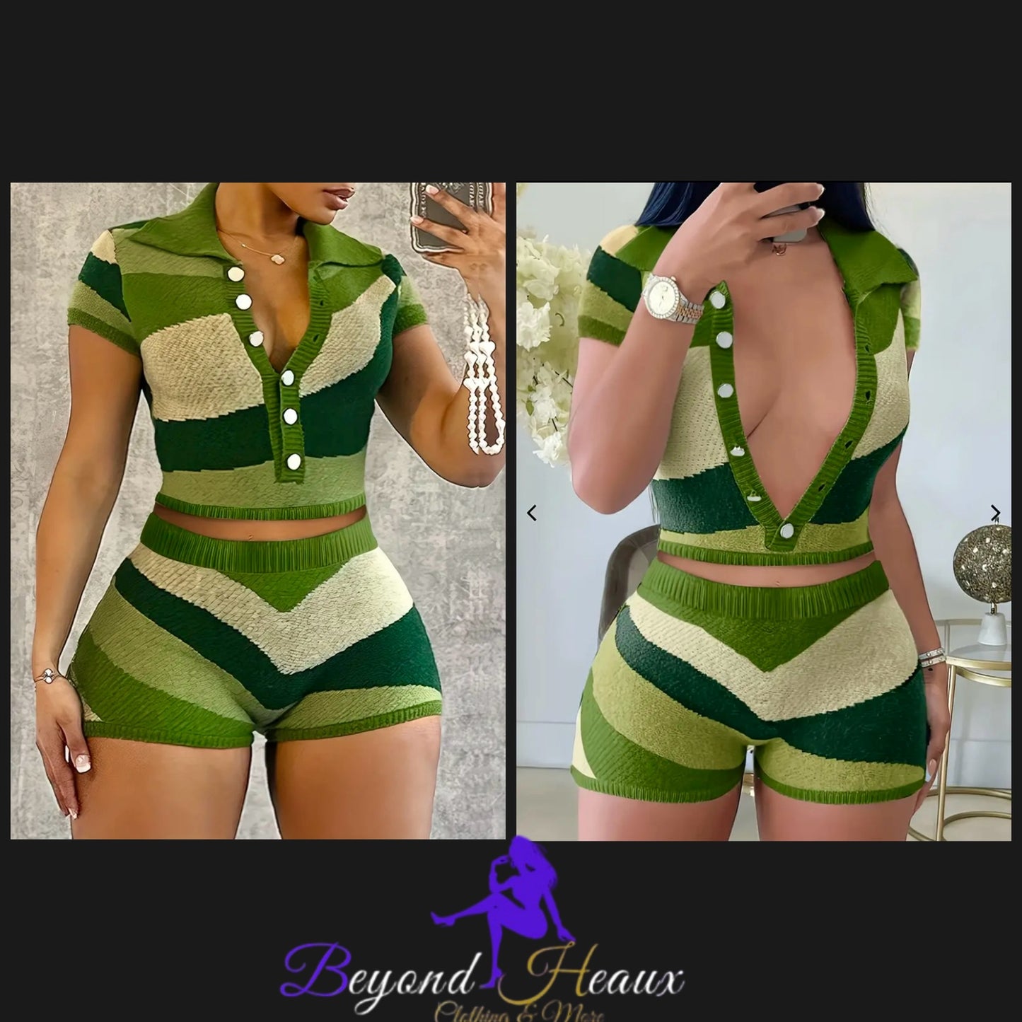 Shady Green Heaux (2 piece short set) Restocking soon