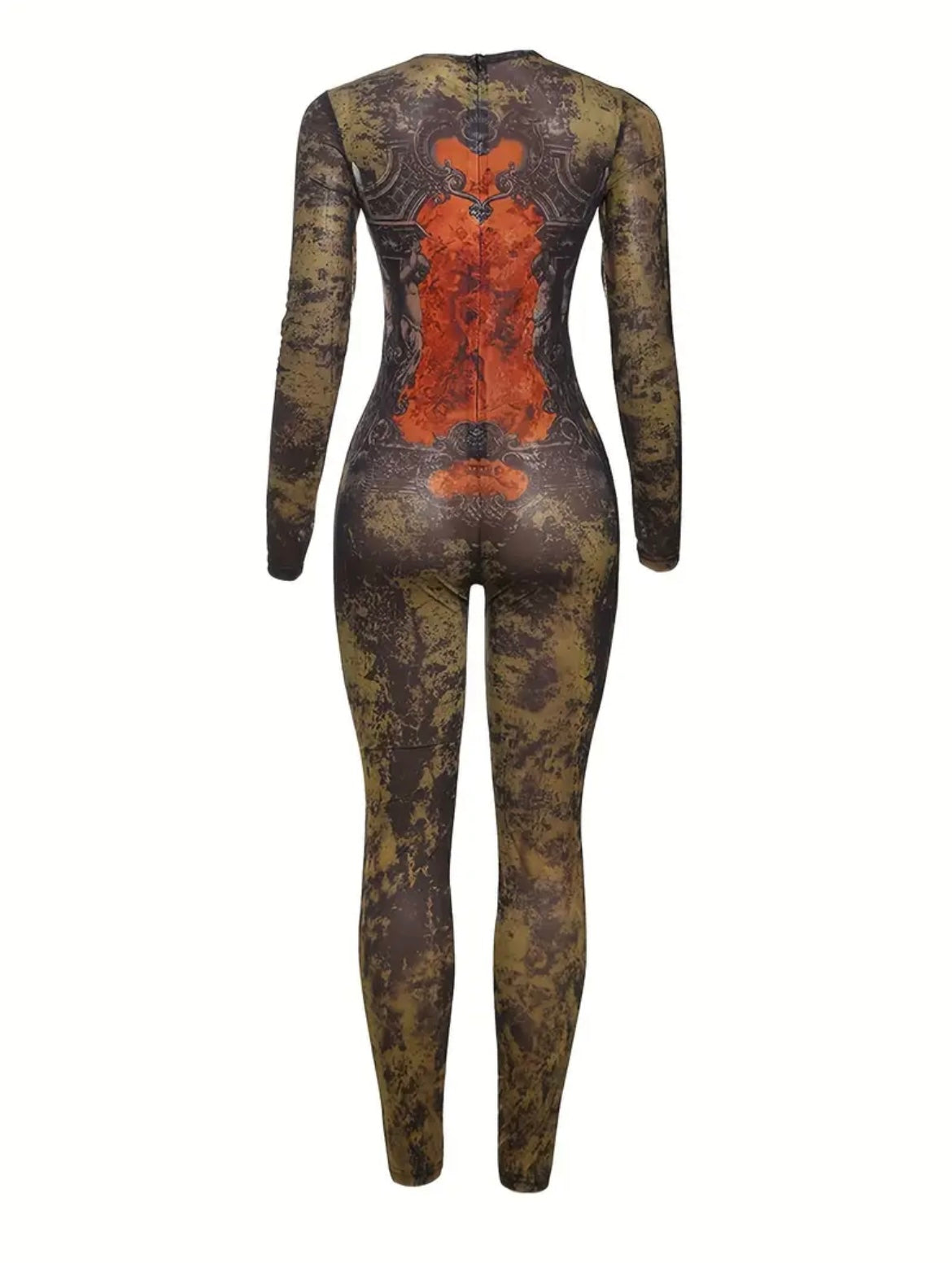 “Blood on My Chest” sheer long sleeved jumpsuit