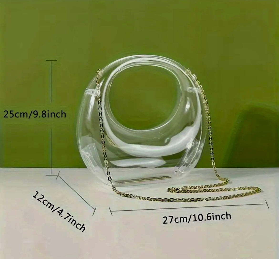 “Clear Ellipse” handbag