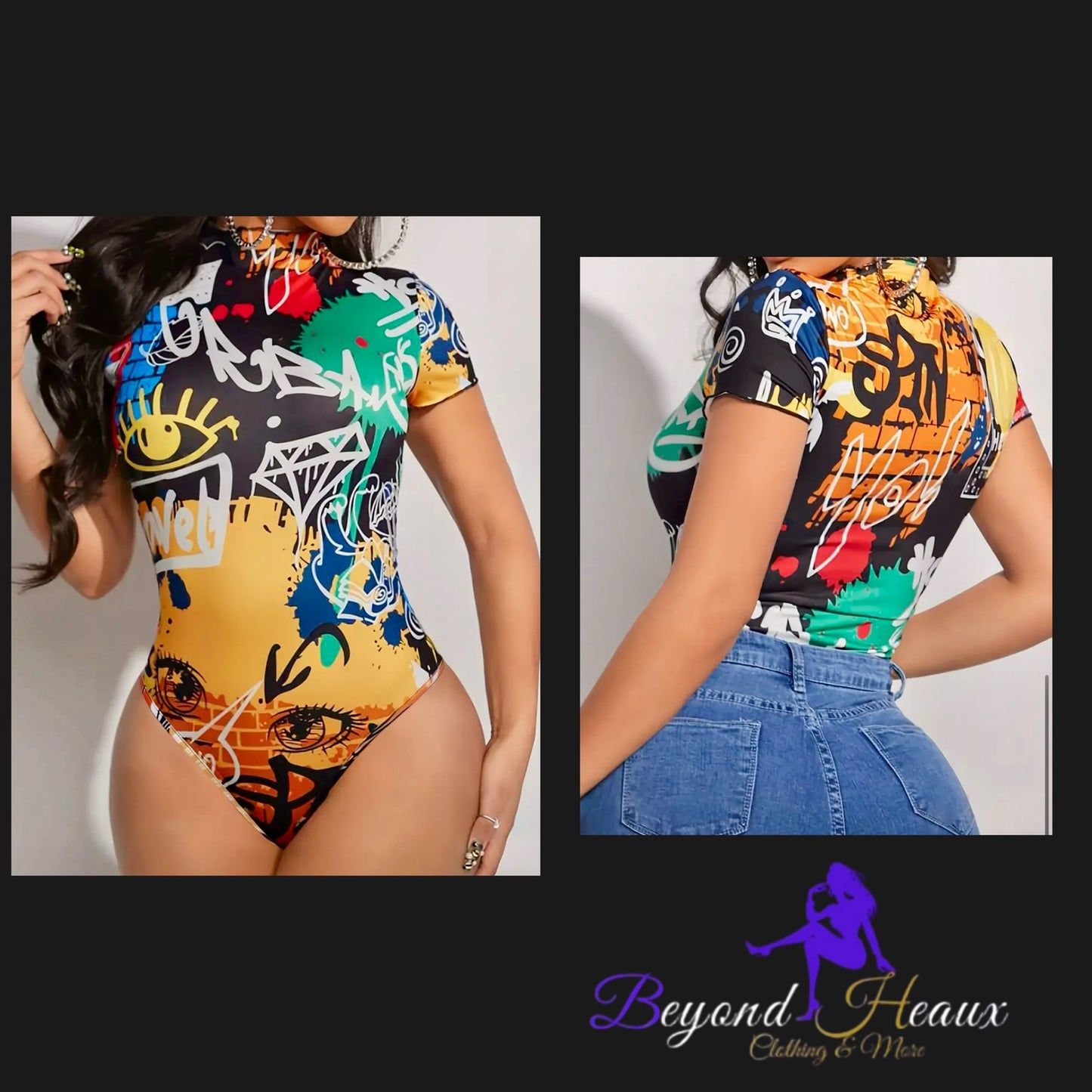 Beyond Heaux Graffiti bodysuit