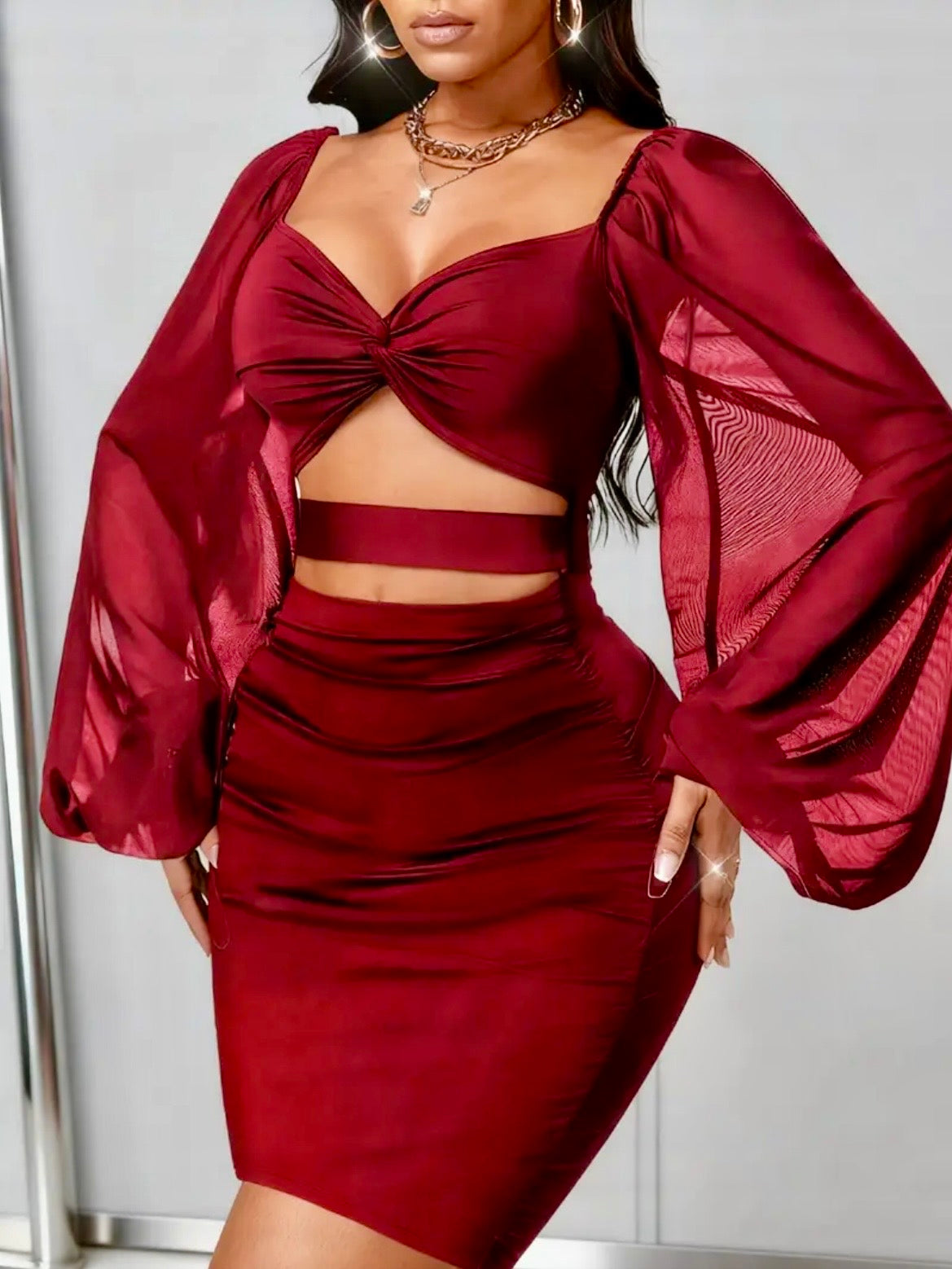 “Forbidden Fruit” form fitting crimson (red) dress