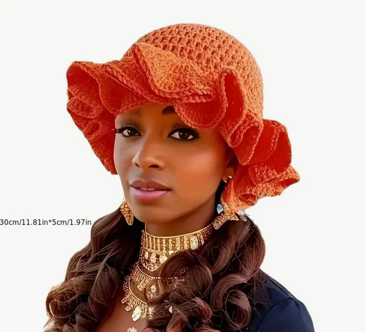 “Ruffled” crocheted hats