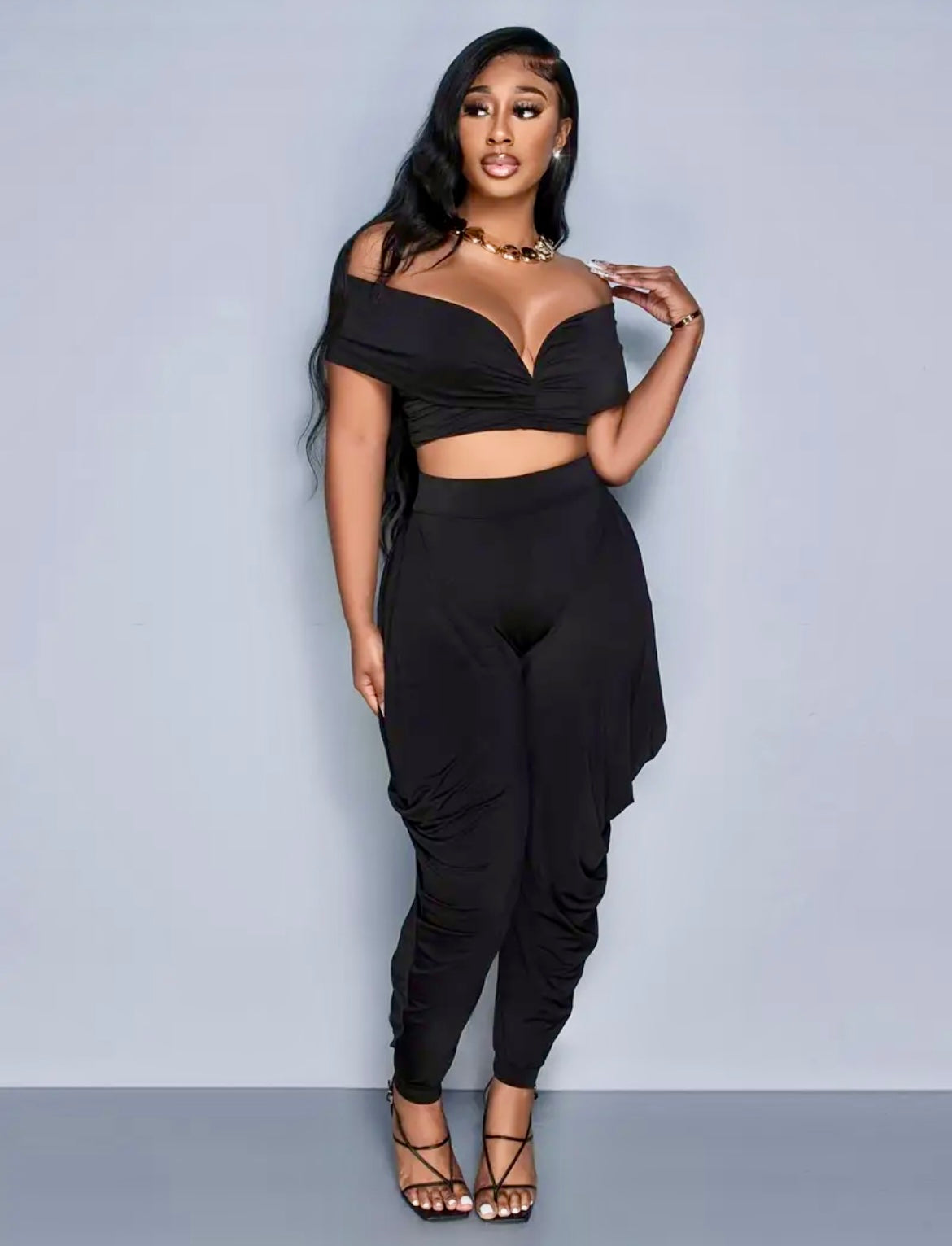 “Daisy Duke Joggers”  black 2 piece set