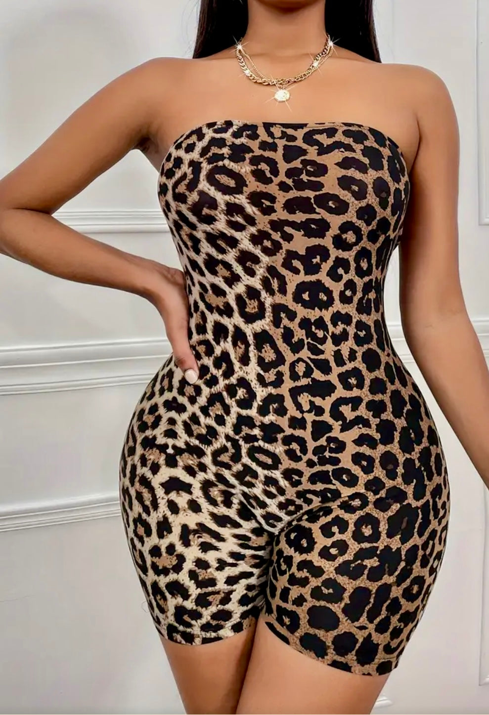 Two-toned Leopard Romper