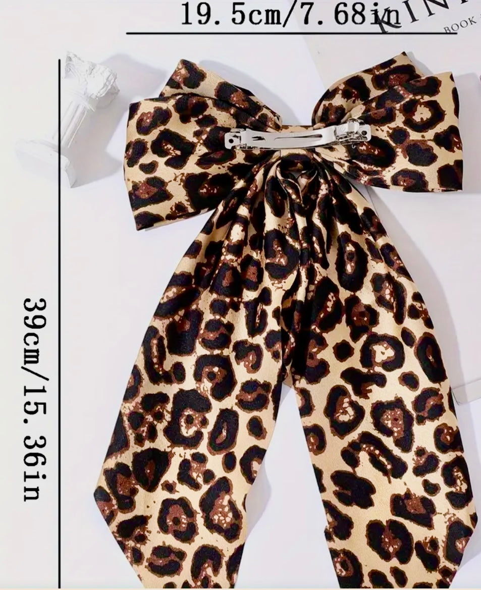 Jumbo Leopard Hair Bow