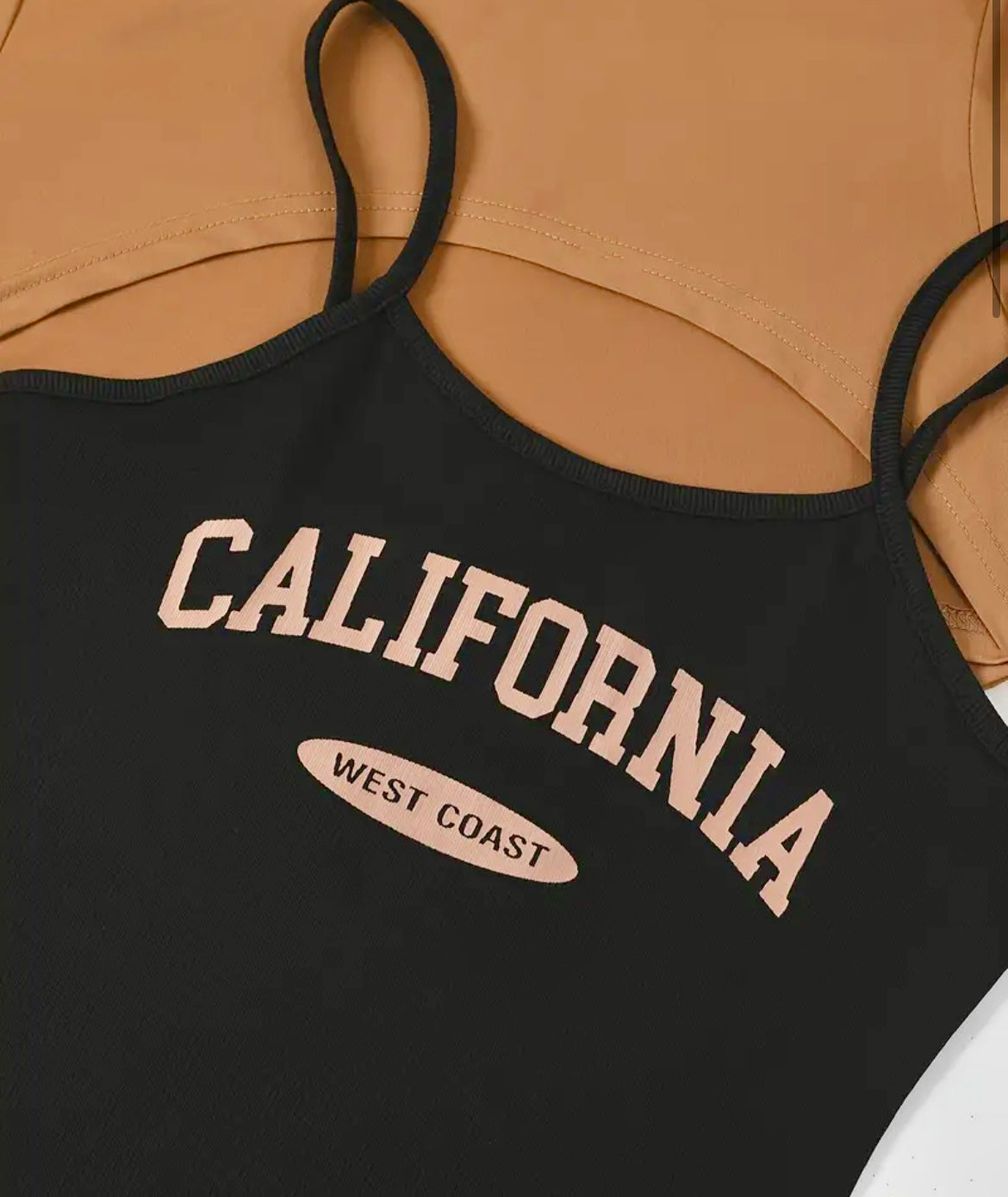 “Cali Heaux” 2piece set (dark gold(brown)/black)