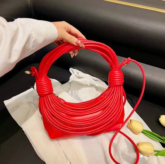 “Knotted Ropes” red handbag