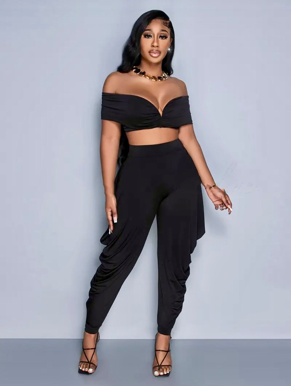 “Daisy Duke Joggers”  black 2 piece set