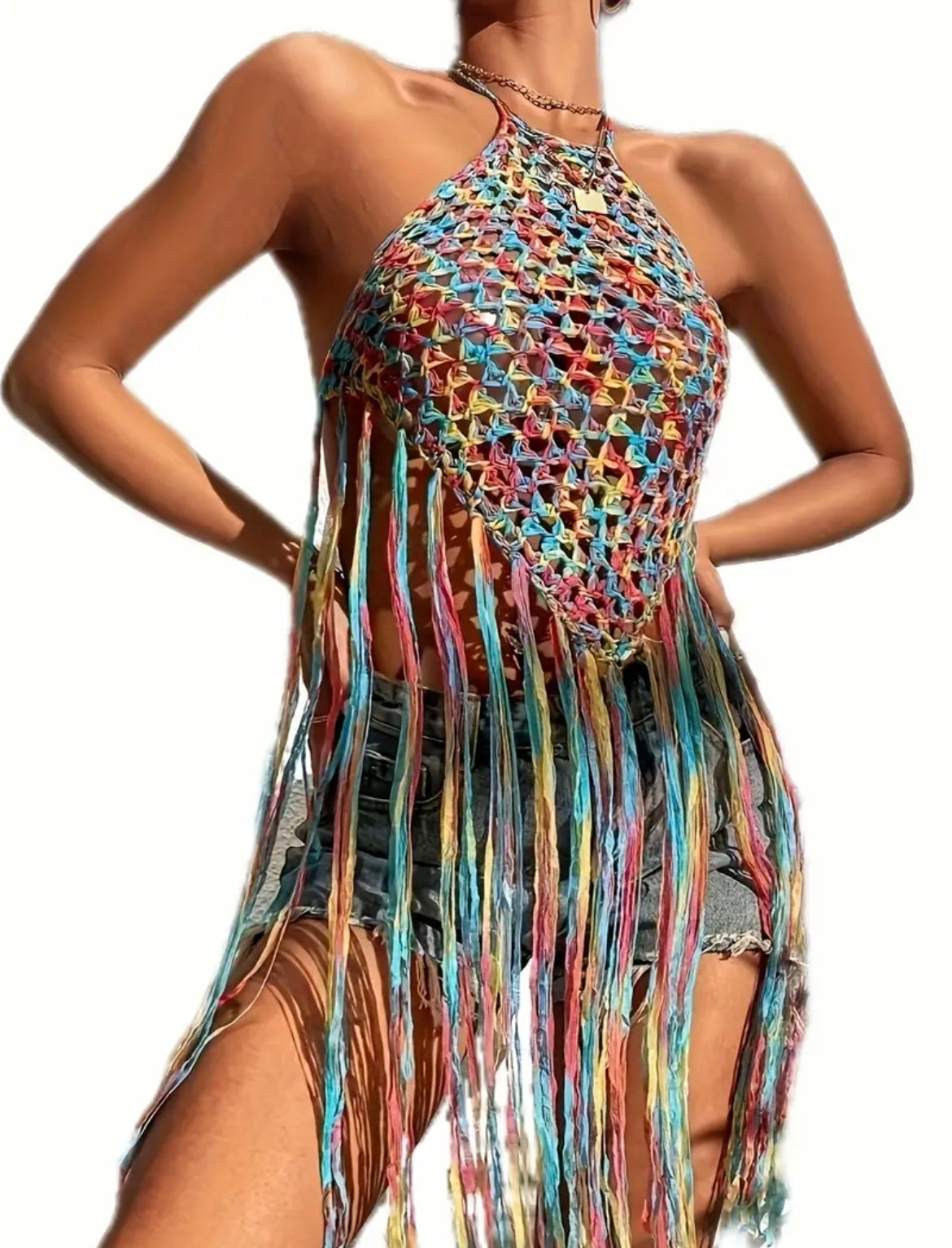 Colorful Crocheted Halter top