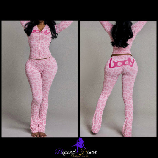 “Pink Print” leopard 2 piece BODY set