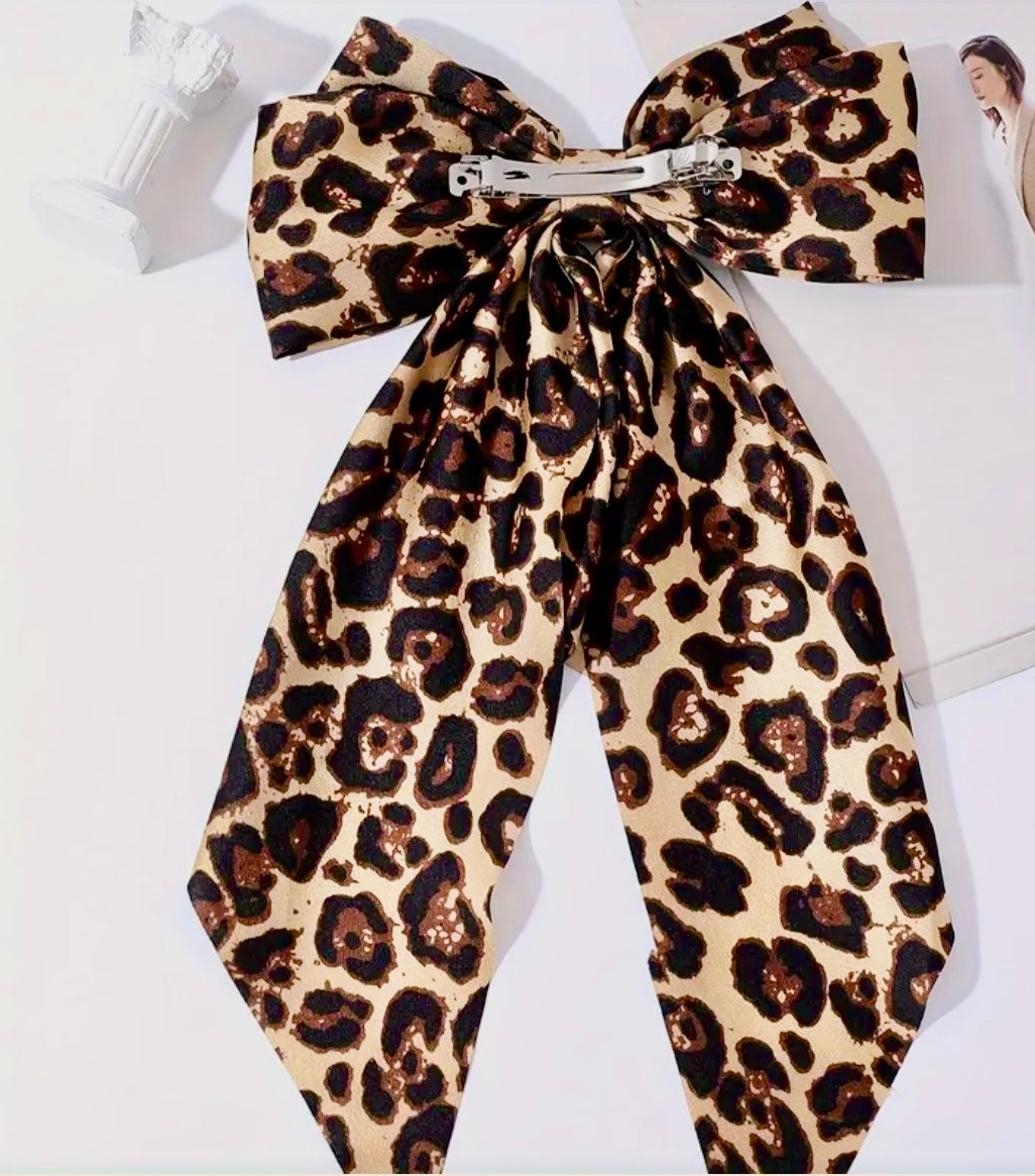 Jumbo Leopard Hair Bow