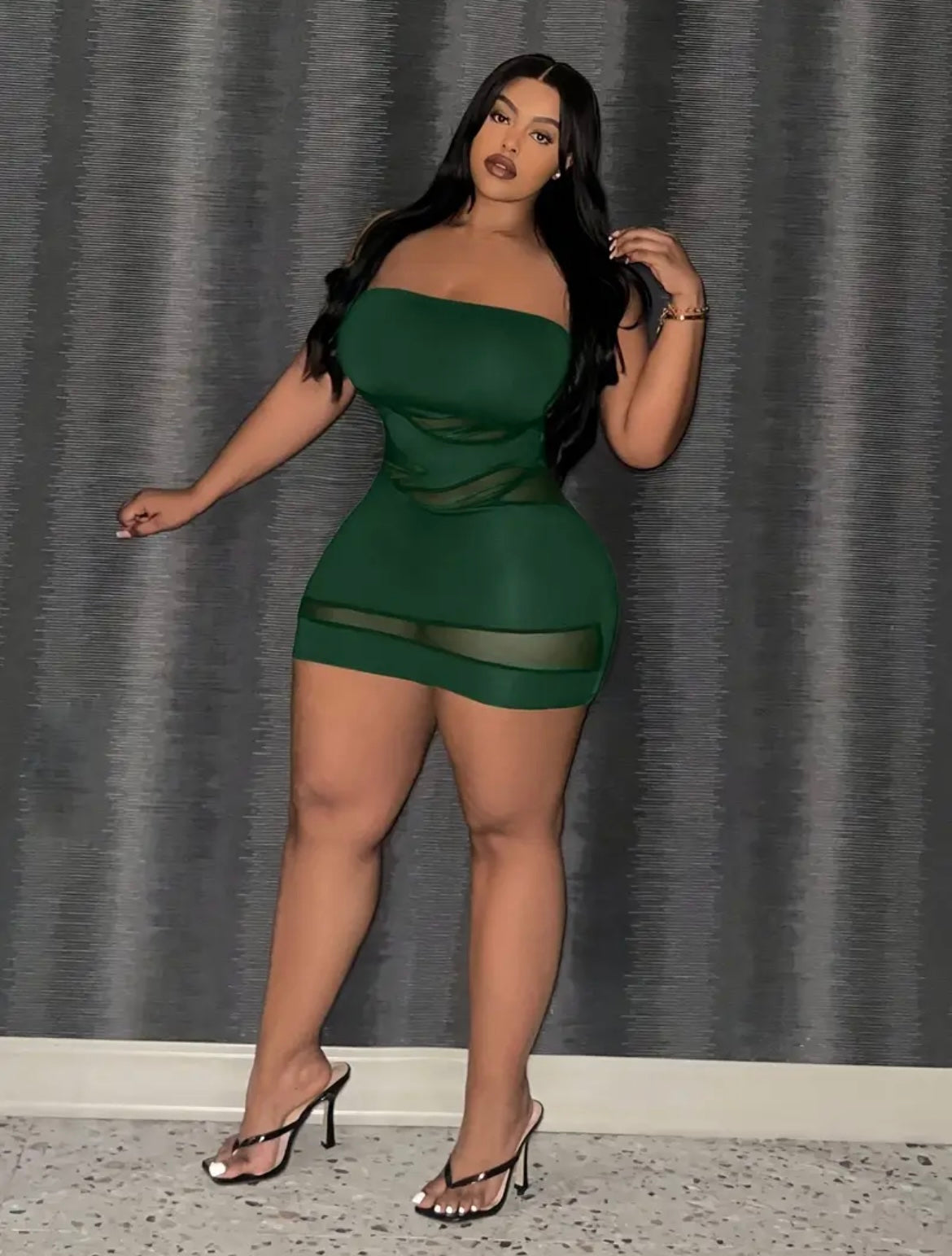 “Sexy AF” green mini plus size dress