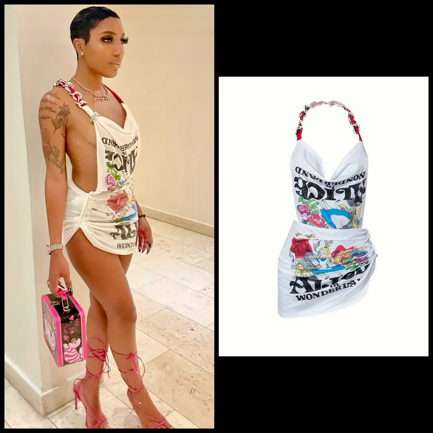 “Heaux in Wonderland” halter dress