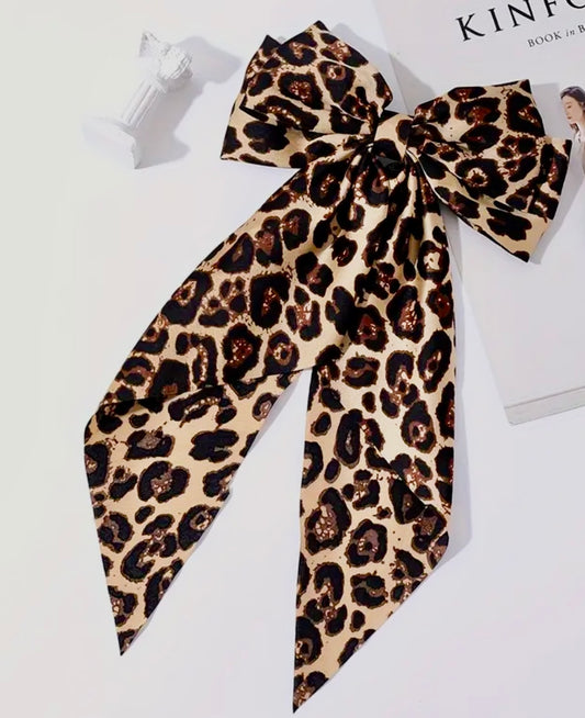 Jumbo Leopard Hair Bow