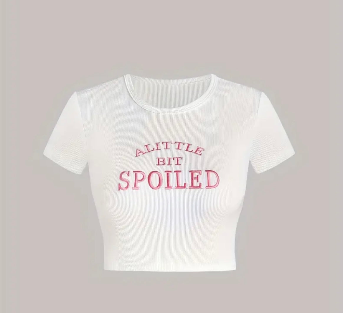 “Spoiled little Heaux” crop top