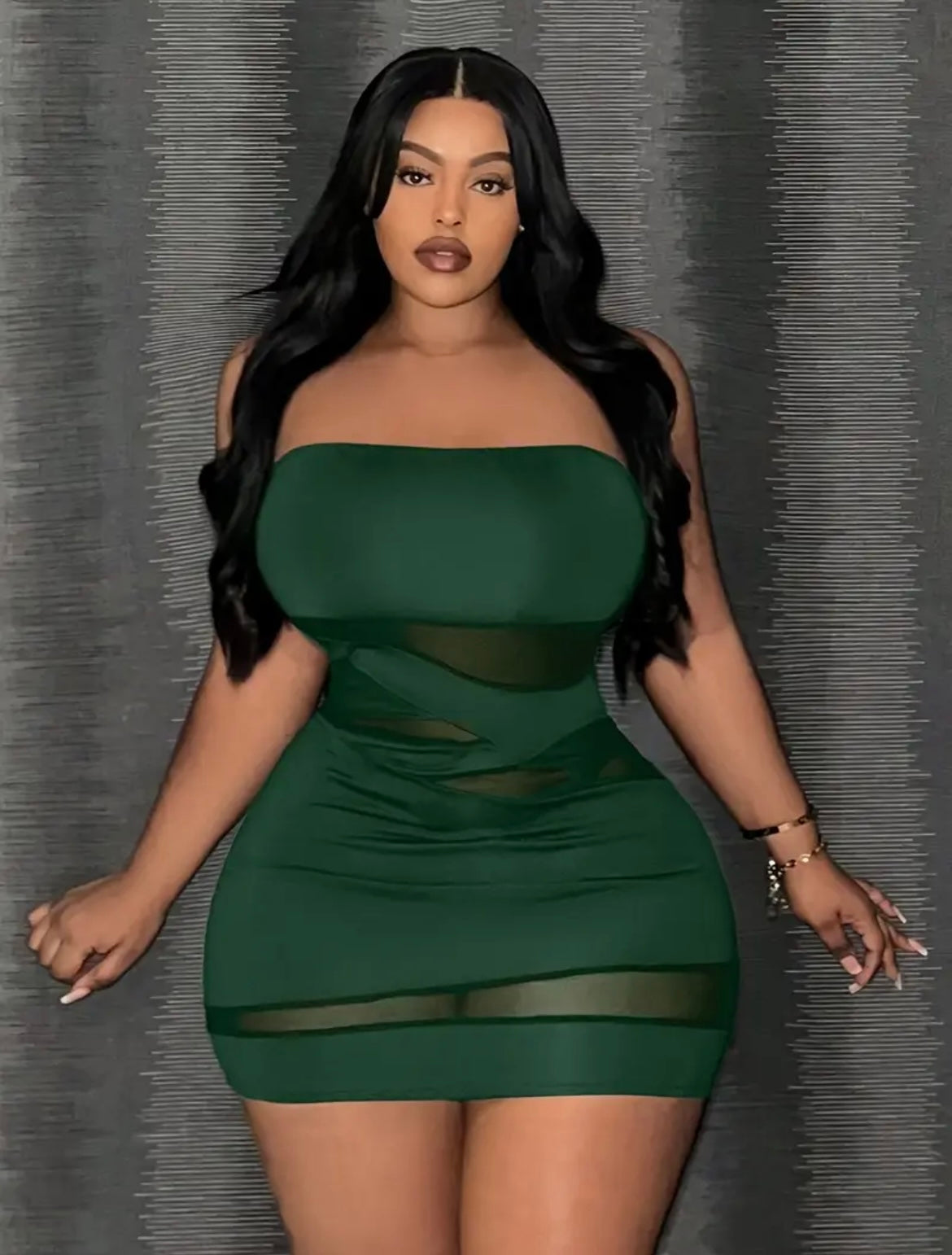 “Sexy AF” green mini plus size dress