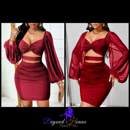 “Forbidden Fruit” form fitting crimson (red) dress