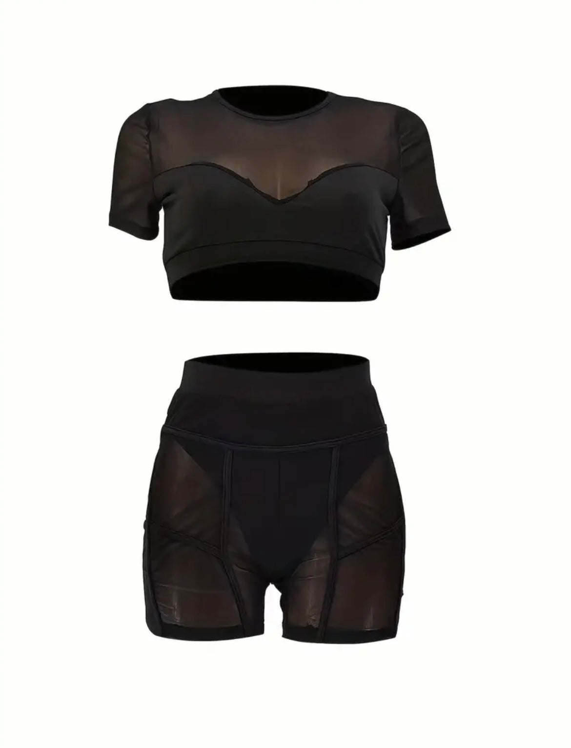 “All Black” two piece mesh set