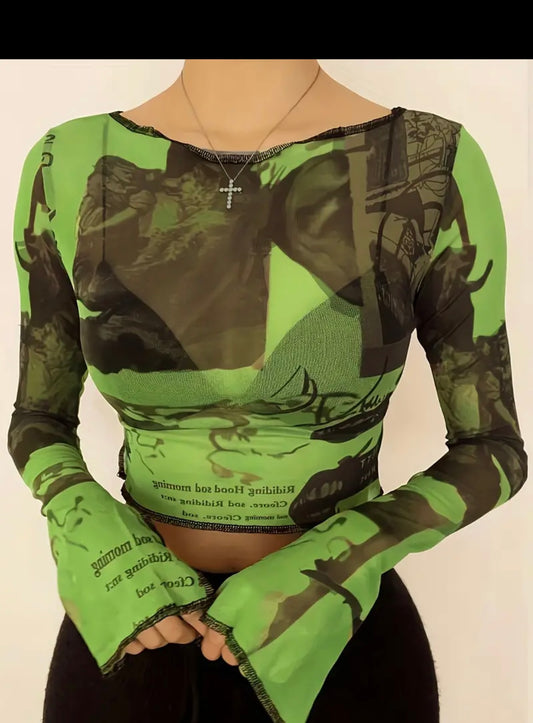 “Slime City” mesh top