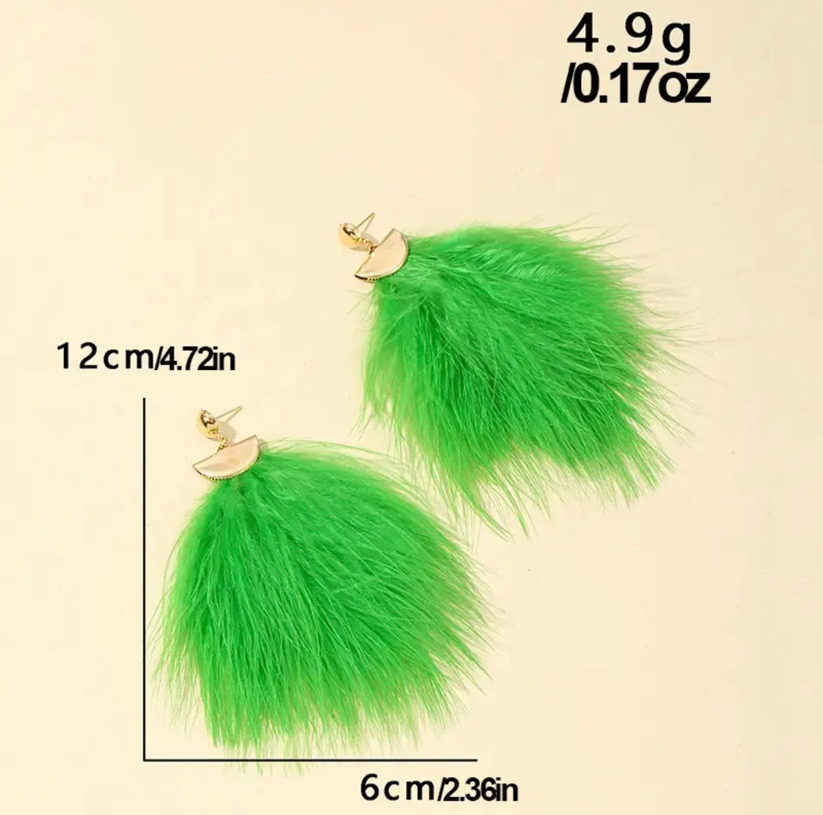 “Green Feathers” earrings