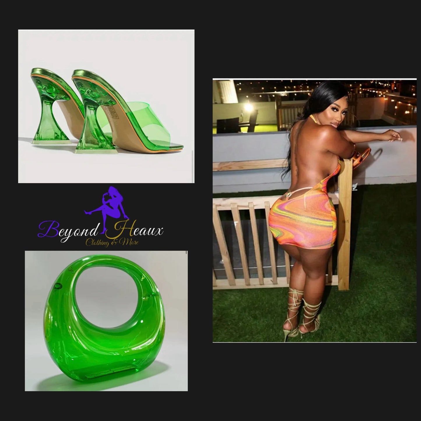 “Slimey Heaux” heels (size 9.5=size 10)