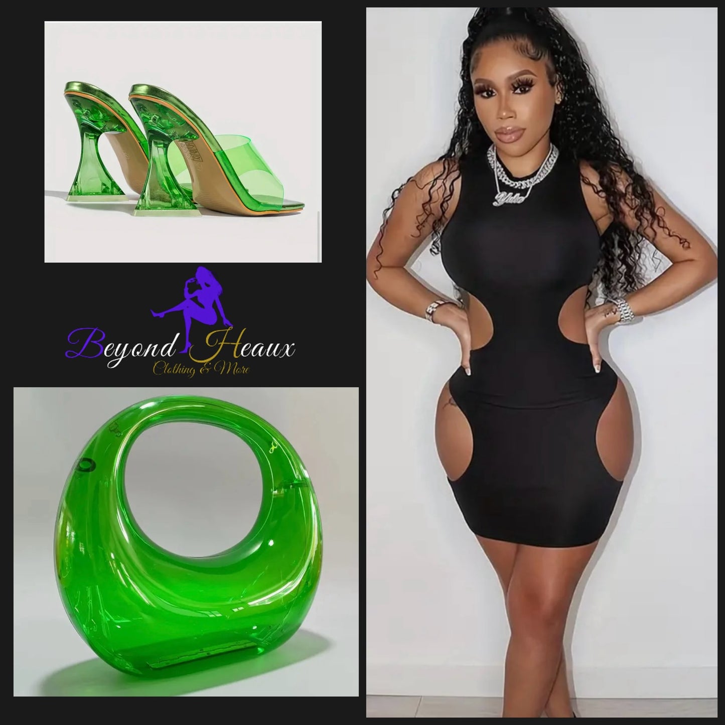 “Slimey Heaux” heels (size 9.5=size 10)