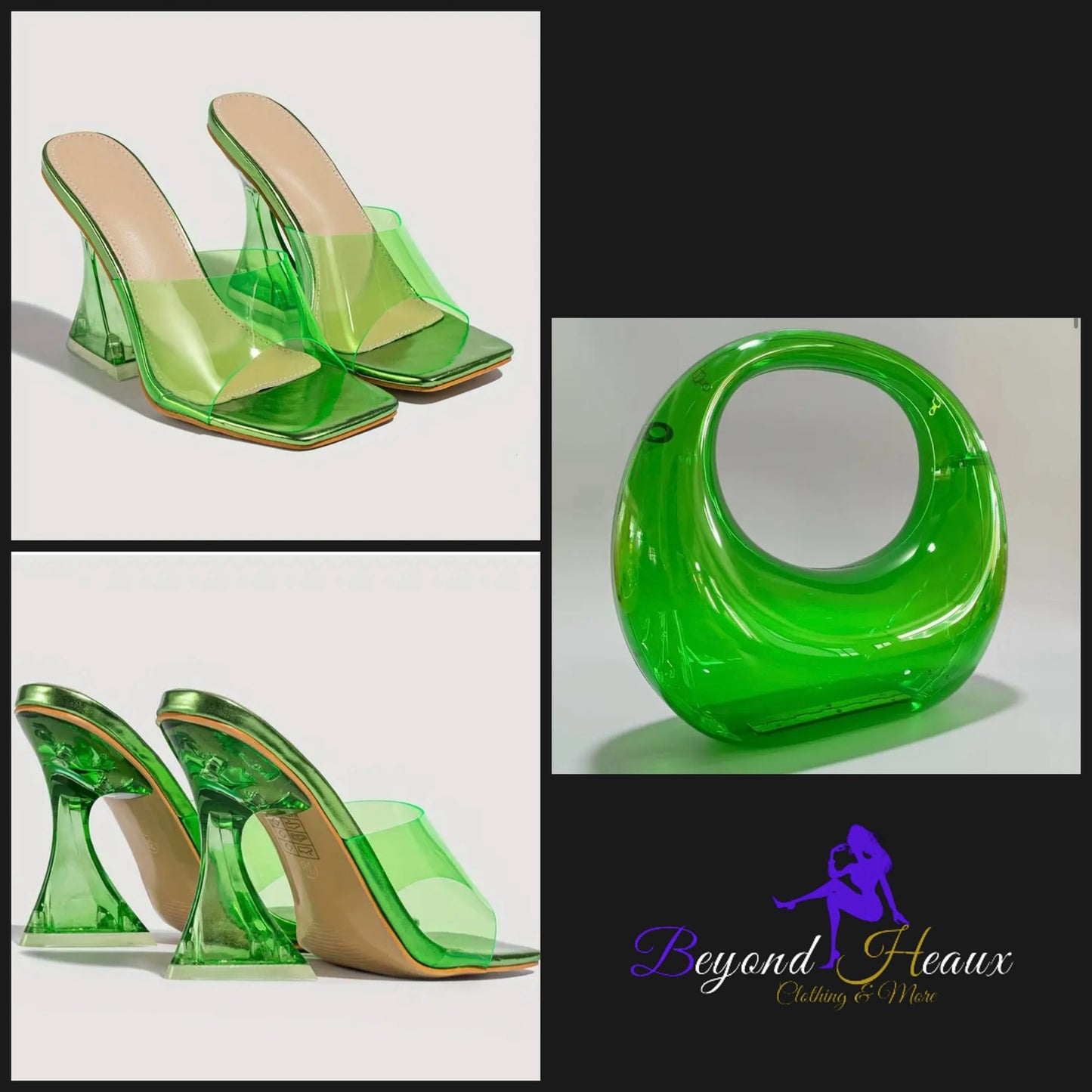 “Slimey Heaux” heels (size 9.5=size 10)